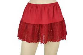 Women S Pleated Thigh Stockings Mini Skirts Ruffle Lingerie Skirts Red Colour Size 1