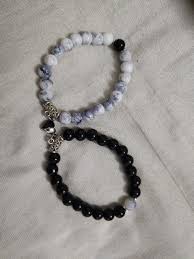 Bb Magnetic Bracelet For Couples Elastic Magnetic Bracelet Stone Bracelets For Girlfriend Gift Bracelet Pack Of 2