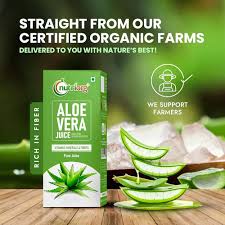 Nutriorg Aloe Vera Juice With Pulp 1L Supports Hair Skin Detox Weight Loss Immunity Digestive Health 100Ml