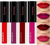 Everwey Matte Minis Red Edition Liquid Lipstick Pack Of 4 1 Point 5 Ml
