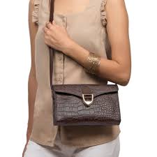 Hidesign Elsa Textured Leather Sling Bag With Metal Accent Os