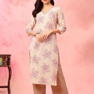 Anouk Women Kurta Cream Colour Size L