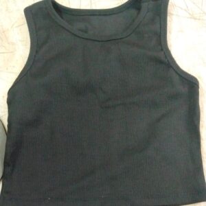 Girls Black Colour Sleeveless Top Size S