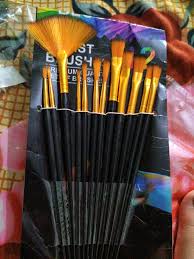 Paint Brushes Set Of 12 Brushes For Oil Watercolour Acrylic Fabric And Multipurpose Painting Brushes Set Art Brushes