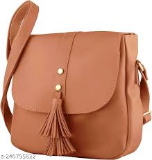 Shamriz Stylish Elegant Latest Multi Pocket Sling Bag With Adjustable Strap For Women And Girls Brown Colour