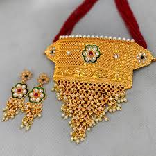 Goldplated Brass Jewellery Set Golden Colour