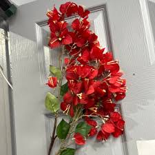 Indus Decor Artificial Bougainvillea Sticks Red Flower