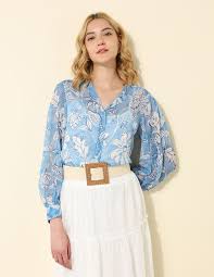 U Point S Point Polo Assn Point Blue U Point S Point Polo Assn Point Blue Regular Fit Floral Print Shirt M