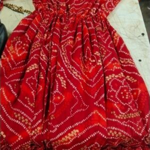 Women Red Printed Colour Long Dresses Size L