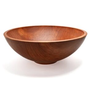 Large Wooden Salad Bowl In Cherry Wood Round Champlain Style Large Wooden Salad Bowl