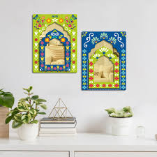 Sehaz Artworks Jharokha Wall Hangings For Living Room Set Of 2