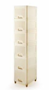 Private Lable 6 Layers Clothes Plastic Wardrobe white colour
