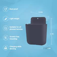 Private Lable Mobile Wall Mount Holder Remote Stand Phone Holder Black Pack Of 1