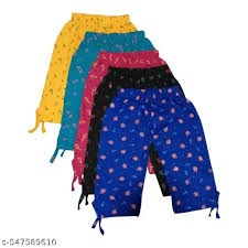 Private Lable Printed Cotton Capri Pants for girls multi colour size 10 to 11 x 4 pcs