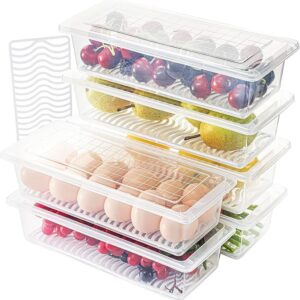 Private Lable Fridge Storage Containers Pack of 6 Stackable Fridge Organizer for Fruits Vegetables