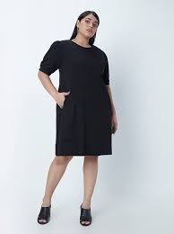 Gia Curves by Westside Black Dress For Women Black Color Size L