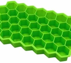Private Lable Flexible Silicon Honeycomb Shape Ice Cube Mould 37 Cavity Green Color