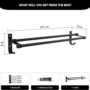 Miorah 2 Layer Bathroom Rack Shelf Black