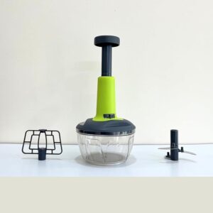 Private Lable 2in1 Manual Hand Press Push Chopper 500ml green and grey