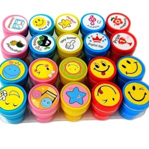 Private Lable 20 Piece Stamps for Kids Emoji and Motivation Reward Art Teachers Students Birthday Gift Craft Scrapbooking