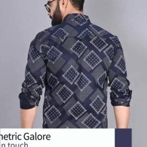 FUBAR Geometric Printed Spread Collar Slim Fit Casual Shirt size M