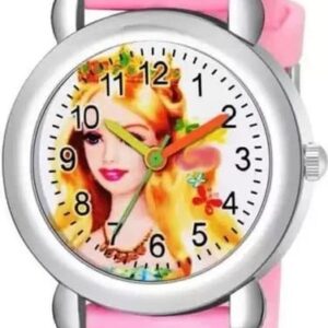 Private Lable Latest Silicone Pink Color Strap Stylish Analogues Formal Watch for Kids