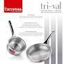 Crystal Trival Triply Stainless Steel 2 Pc Cookware Set Fry Pan 22 Cm TeaMilk Saucepan16 Cm