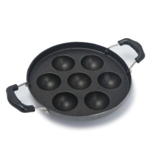 Private Lable NonStick 7 Cavity Grill Appam Patra black