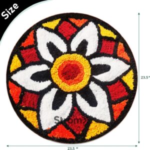 Private Lable Cotton Modern Mat For Rangoli Floor Mat Multicolour