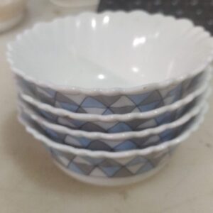 Larah By Borosil Opalware Floral Veg Bowl Chrys White 45 Inch Set of4 210 ML Larah by Borosil