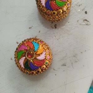 Private Lable Metal Kumkum Dabbi 2 Pcs Set Decorative Sindoor Dabbi Haldi Roli Chawal Box for Pooja Gifting