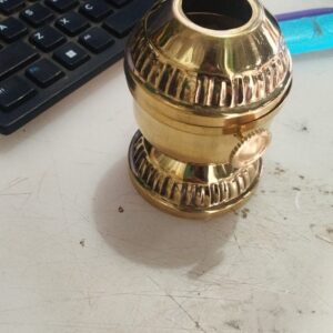 Private Lable Akhand Jyoti Diya with Adjustable Bati Knob Wick Lifting gold colour