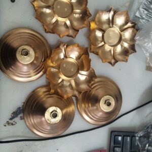 Private Lable Agaas Enterprises Agaas Enterprises Set of 6 Metal Long Lotus Shape Tea Light Candle Holder tLight for Home Decoration Festival Decoration Corporate Gift