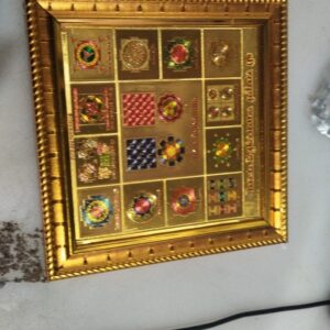 Private Lable Sampuran Kast Niwaran Yantra with 2MM Acrlic Glass Sheet unbracable with Wooden Frame for Home and Office pujan