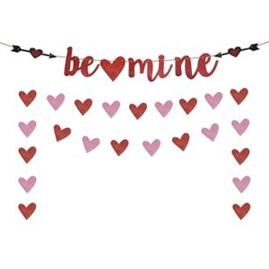 Private Lable Be Mine Banner Red Pink Glittery Valentines Day Garland BannerValentines Day Photo PropEngagment Anniversary Bachelorette Party Home Decorations