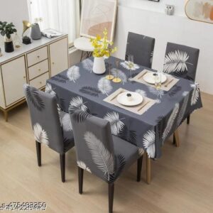 Private Lable Dining Table Cover Set 4 Chair Covers for home grey colour