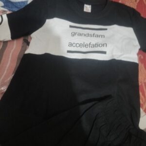 Private Lable round neck tshirt with pant for boys navy blue colour size 6