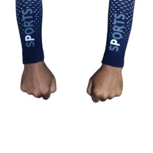 Private Lable Cotton 1 Pair Full Hand Arm Sleeves Gloves for women navy blue colour