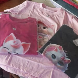 Private Lable round neck tshirt for girls multi colour size 4 yrs x 3pcs