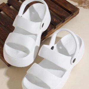 Private Lable Women Solid Clogs Flip Flop white Size 43