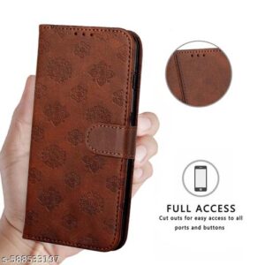 Private Lable Leather Flip Cover with Wallet Slots Magnetic Lock Vivoo Y19E brown
