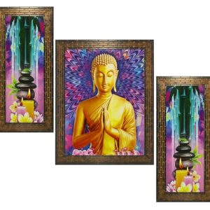 Private Lable Set of 3 Buddha Paintings Without Glass