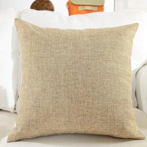 Private Lable Khooti Jute Cushion Cover 16x16 Natural Linen Pack of 1