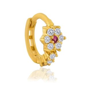 Private Lable Beautiful Gold Plated Bali Round Nosepin For Woman and Girls Pack of 1