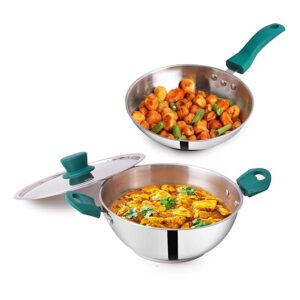 The Indus Valley Stainless Steel Cookware Set 2Layer Thick Bottom Set of 2Pcs