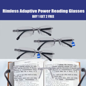 Rimless Adaptive Power Reading Glasses B1 G2 Free 3RG1 3 peaces
