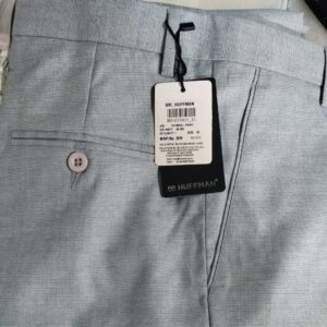 Mr Huffman Men sky blue Self Check Formal pant 30 size