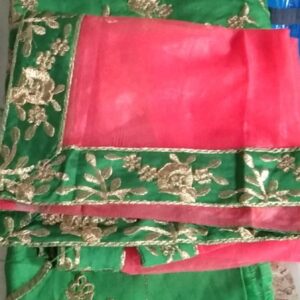 Private Lable Kids Girl Lenga Dupata set Green Colour Size 9 to 10 y Unstiched