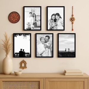 Private Lable Art Street A4 Size 21 0cm x 29 7 CM Photo Frame For Wall Set of 5 Black
