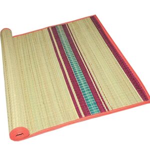 Private Lable PureNature Korai Grass Sleeping Mat 3 5 x 6 Feet Multicolour